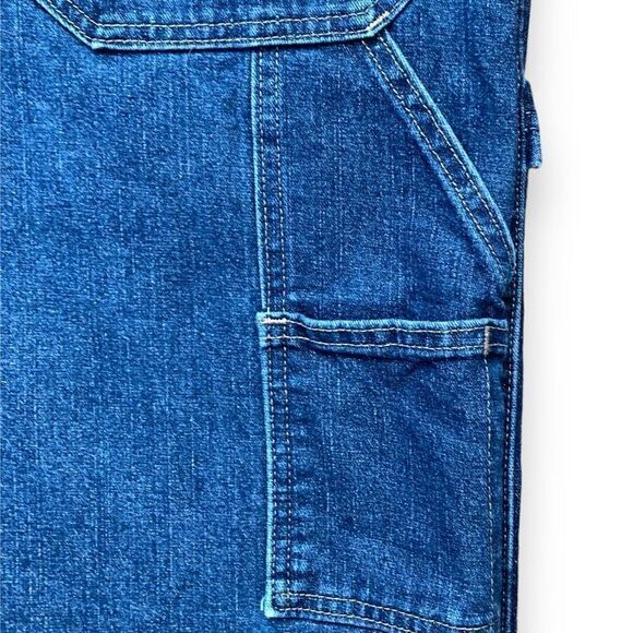 Vintage Wrangler Shorts Medium Wash Baggy Denim Carpenter Utility Denim Jorts - Picture 8 of 11